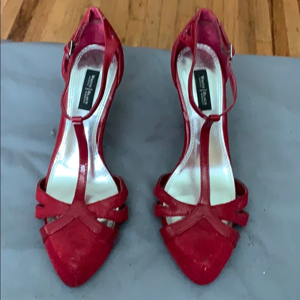 WHBM | Red Avery High Heels with T-Strap